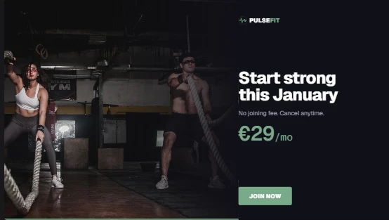 Fitness studio membership promotion digital signage template