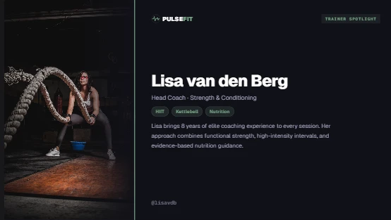Fitness trainer spotlight digital signage template